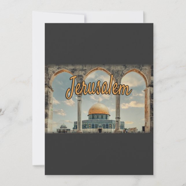 Beautiful Jerusalem Dome of The Rock Design Invitation (Front)