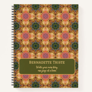 Beautiful Jewel Toned Custom Name Saying Star  Notebook