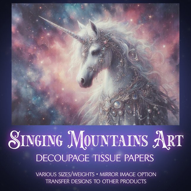Beautiful Jewelled Unicorn DIY Crafting Decoupage  Tissue Paper (Creator Uploaded)