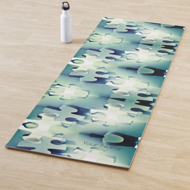 Beautiful Jigsaw Design in Minimalism  Pattern Yoga Mat (In Situ)