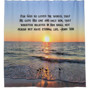 BEAUTIFUL JOHN 3:16 SHOWER CURTAIN