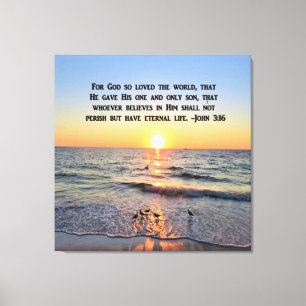 BEAUTIFUL JOHN 3:16 SUNRISE CANVAS PRINT