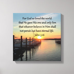 BEAUTIFUL JOHN 3:16 SUNSET PHOTO DESIGN CANVAS PRINT