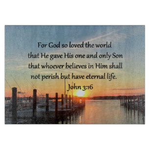 BEAUTIFUL JOHN 3:16 SUNSET PHOTO DESIGN CUTTING BOARD