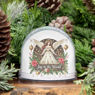 Beautiful Joy to the world Angel add message Snowglobe