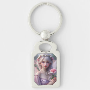 Beautiful June Fairy in Roses Key Ring
