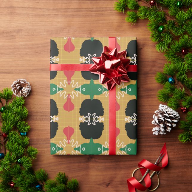 Beautiful Juneteenth Unique Design Red Green Wrapping Paper (Holiday Gift)