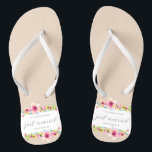 Beautiful Just Married Wedding | Flip Flops<br><div class="desc">For further customisation, please click the "Customise" button and use our design tool to modify this template. If the options are available, you may change text and image by simply clicking on "Edit/Remove Text or Image Here" and add your own. If you wish to have this design added to a...</div>