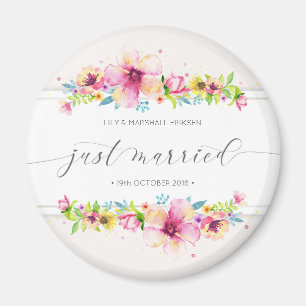 Beautiful Just Married Wedding   Fridge Magnet