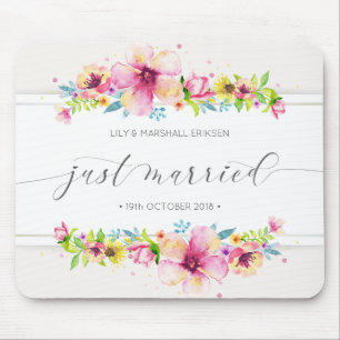 Beautiful Just Married Wedding Mousepad