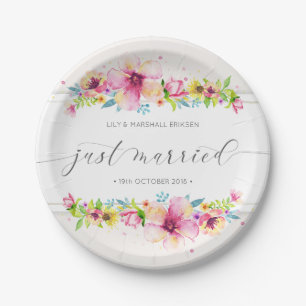 Beautiful Just Married Wedding   Paper Plate