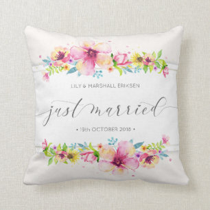Beautiful Just Married Wedding   Throw Pillow
