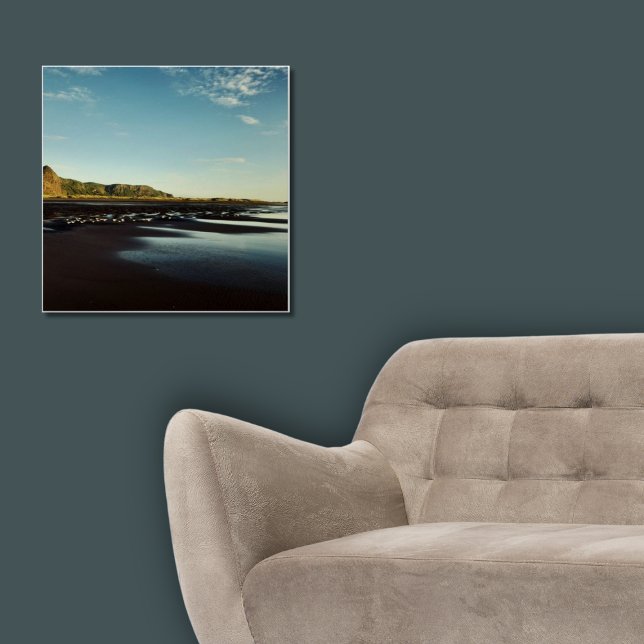 Beautiful Karekare Beach Shore Photo Poster (Beautiful Karekare Beach Shore Photo Poster, Square New Zealand Vacation Photo)