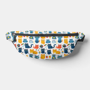  Beautiful kawaii cats, playing with toys white ba Bum Bags