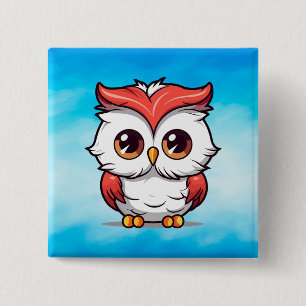 Beautiful Kawaii Style Owl Cartoon-77038 15 Cm Square Badge