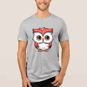 Beautiful Kawaii Style Owl Cartoon-77038 Tri-Blend Shirt
