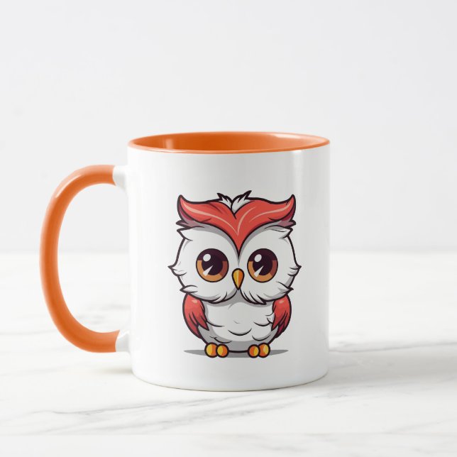 Beautiful Kawaii Style Owl Cartoon-77038 Two-Tone Mug (Left)