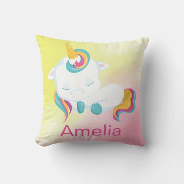 Beautiful Kawaii Unicorn Cushion (Front)