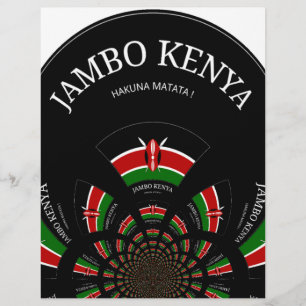 Beautiful Kenya Black Red Green Colour Design Flag