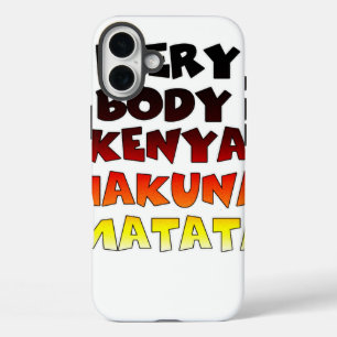 Beautiful Kenya Colourful Amazing Text Quote Desig iPhone 16 Plus Case