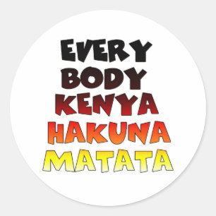 Beautiful Kenya Colourful Amazing Text Quote Desig Classic Round Sticker