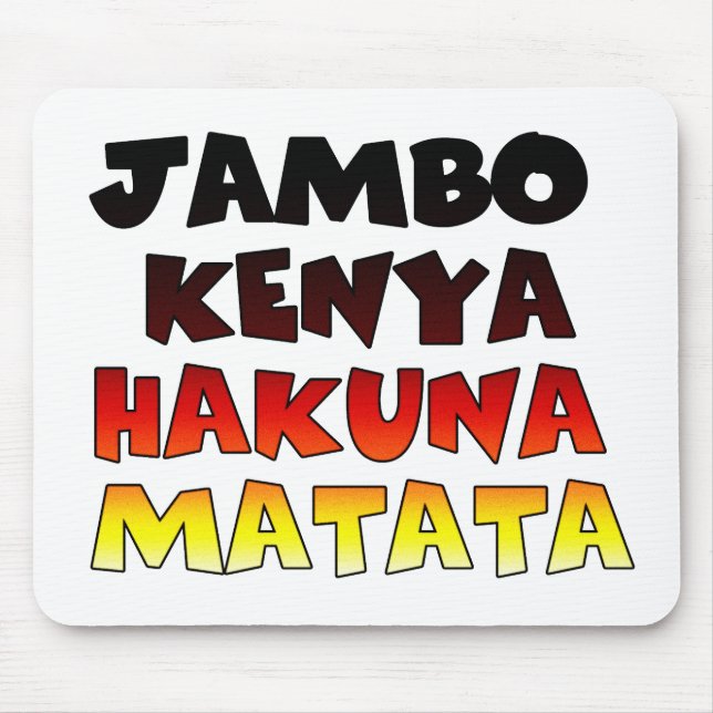 Beautiful Kenya Colourful Amazing Text Quote Desig Mouse Mat (Front)