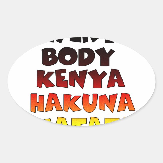 Beautiful Kenya Colourful Amazing Text Quote Desig Oval Sticker (Front)
