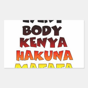 Beautiful Kenya Colourful Amazing Text Quote Desig Rectangular Sticker
