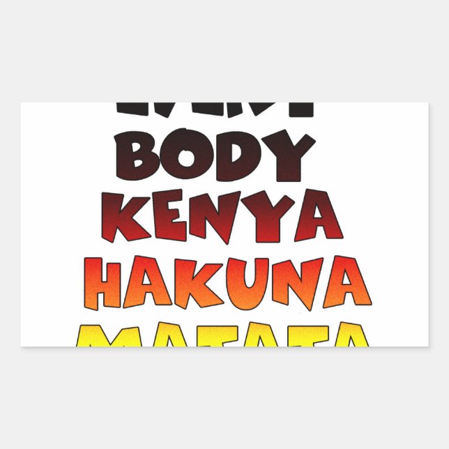 Beautiful Kenya Colourful Amazing Text Quote Desig Rectangular Sticker (Front)
