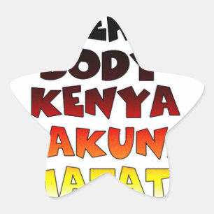 Beautiful Kenya Colourful Amazing Text Quote Desig Star Sticker