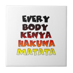 Beautiful Kenya Colourful Amazing Text Quote Desig Tile