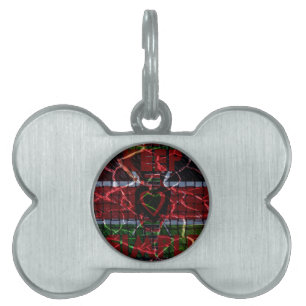 Beautiful Kenya Contemporary National Edgy Flag Pet ID Tag