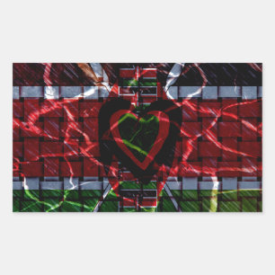 Beautiful Kenya Contemporary National Edgy Flag Rectangular Sticker
