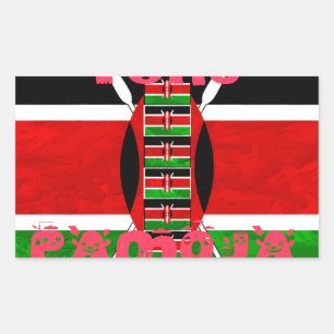 Beautiful Kenya Flag Tuko Pamoja Inspirational   Rectangular Sticker