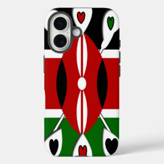 Beautiful Kenya Lovely Hearts Amazing Pattern Art iPhone 16 Case