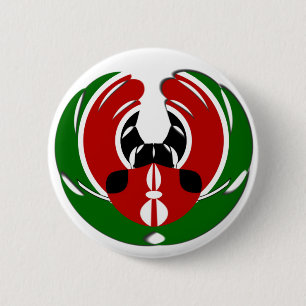 Beautiful Kenya Tapestry: Kenyan Flag Butterfly 6 Cm Round Badge