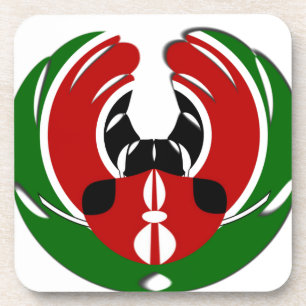 Beautiful Kenya Tapestry: Kenyan Flag Butterfly  Coaster