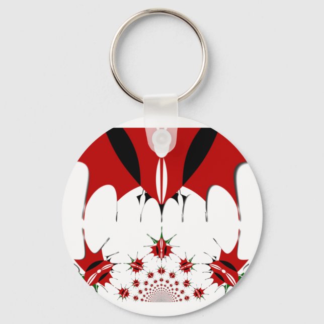 Beautiful Kenya Tapestry: Kenyan Flag Butterfly  Key Ring (Front)