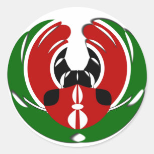 Beautiful Kenya Tapestry: Kenyan Flag Butterfly Mo Classic Round Sticker
