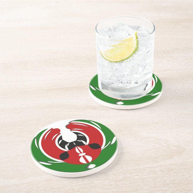 Beautiful Kenya Tapestry: Kenyan Flag Butterfly Mo Coaster (Side)