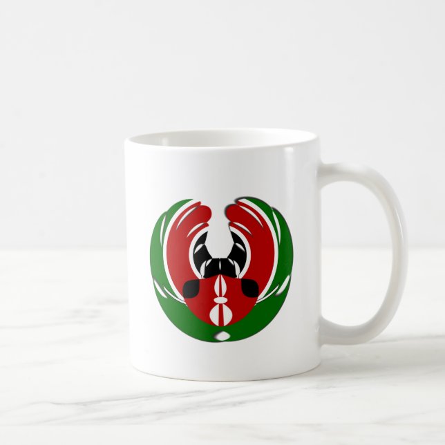 Beautiful Kenya Tapestry: Kenyan Flag Butterfly Mo Coffee Mug (Right)