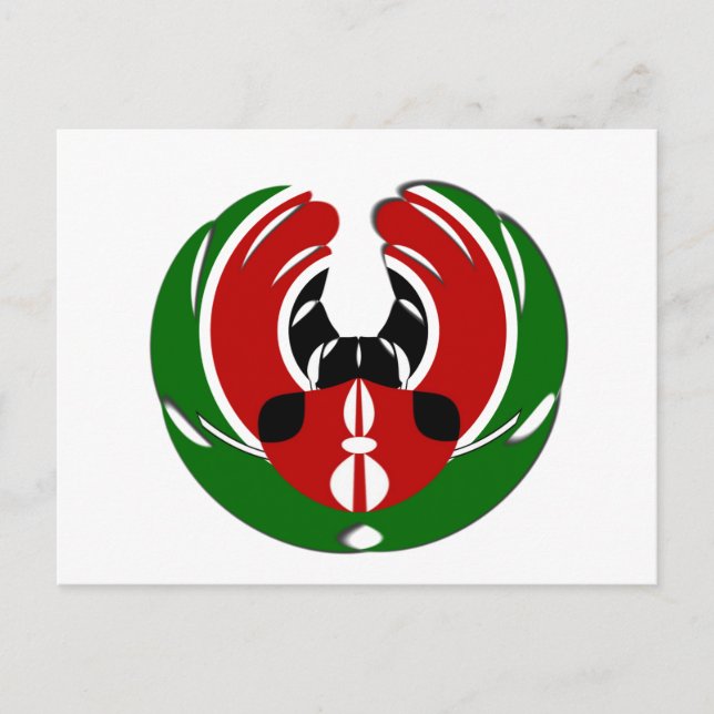 Beautiful Kenya Tapestry: Kenyan Flag Butterfly Mo Postcard (Front)