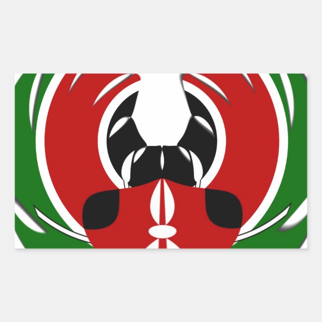 Beautiful Kenya Tapestry: Kenyan Flag Butterfly Mo Rectangular Sticker (Front)