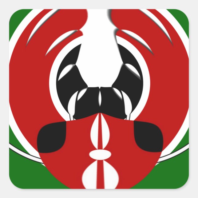Beautiful Kenya Tapestry: Kenyan Flag Butterfly Mo Square Sticker (Front)