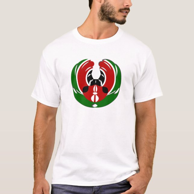 Beautiful Kenya Tapestry: Kenyan Flag Butterfly Mo T-Shirt (Front)