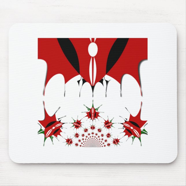 Beautiful Kenya Tapestry: Kenyan Flag Butterfly  Mouse Mat (Front)