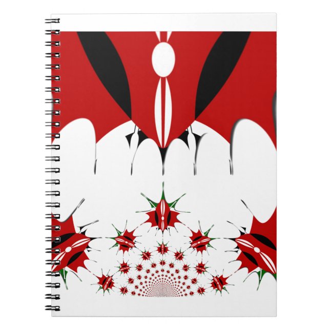 Beautiful Kenya Tapestry: Kenyan Flag Butterfly  Notebook (Front)
