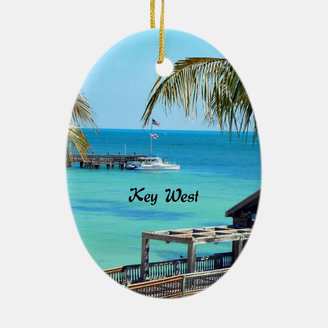 Beautiful Key West Ceramic Tree Decoration (Back)