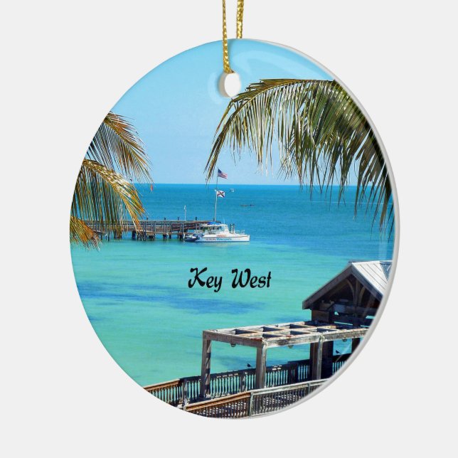 Beautiful Key West, Florida Ceramic Tree Decoration (Left)