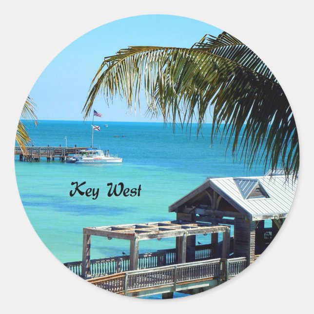 Beautiful Key West, Florida Classic Round Sticker (Front)